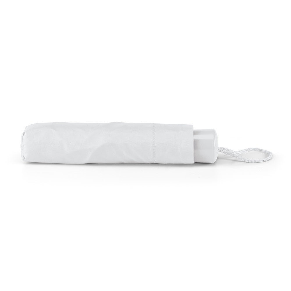 MARIA promotional umbrella in white (detail view) with custom logo branding