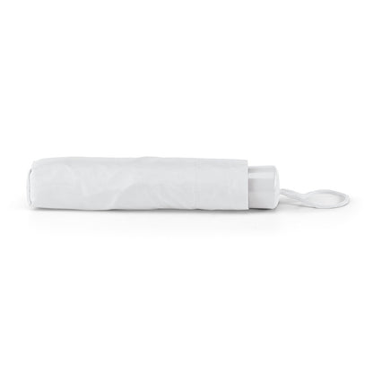 MARIA promotional umbrella in white (detail view) with custom logo branding