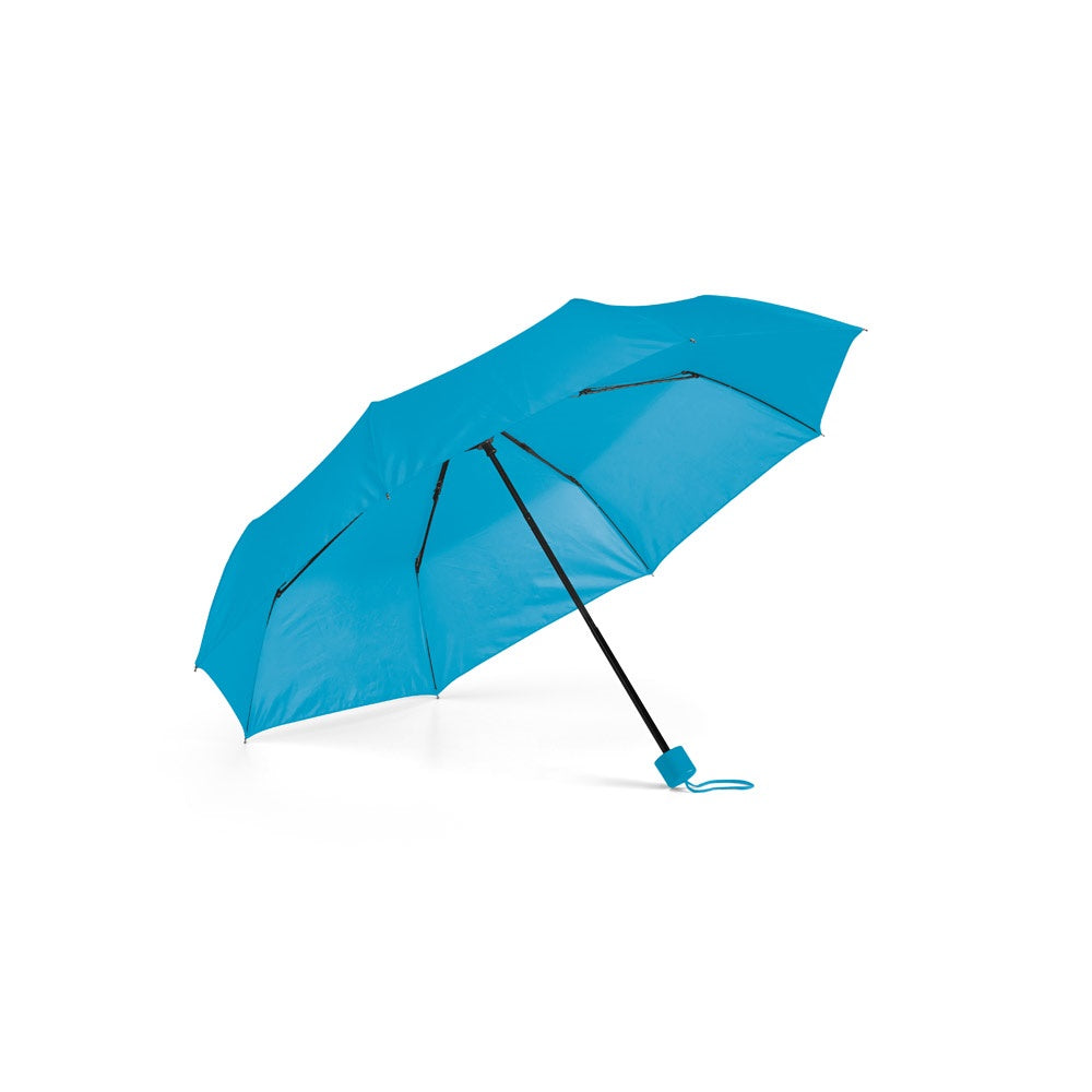 MARIA promotional umbrella in light blue with custom logo branding