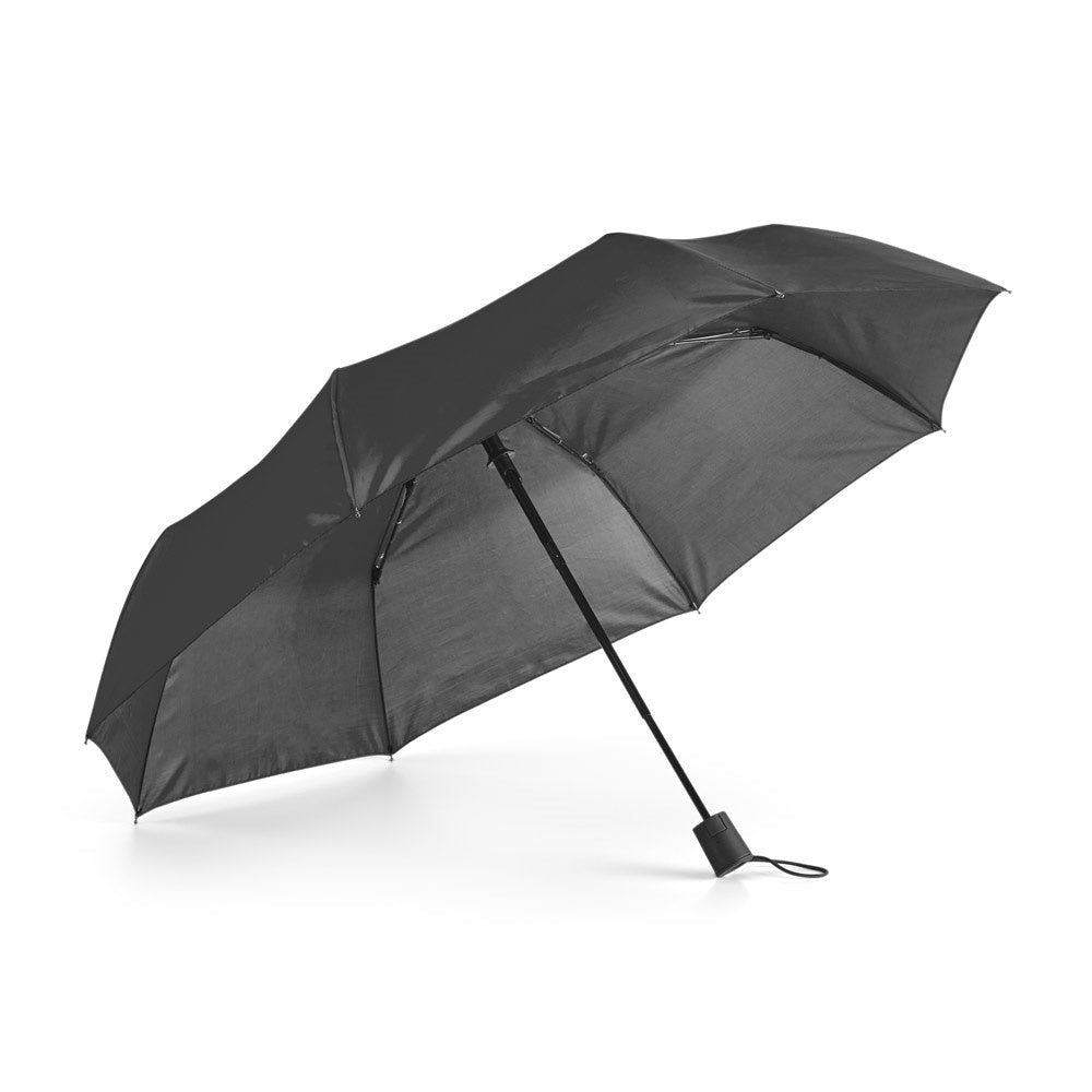 TOMAS promotional umbrella in black with custom logo branding
