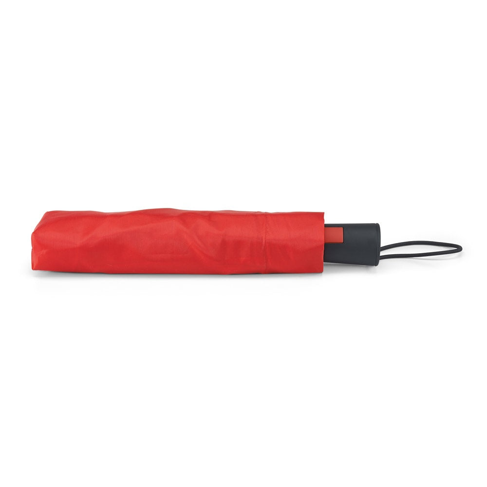 TOMAS promotional umbrella in red (detail view) with custom logo branding