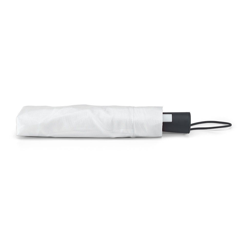 TOMAS promotional umbrella in white (detail view) with custom logo branding