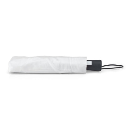 TOMAS promotional umbrella in white (detail view) with custom logo branding