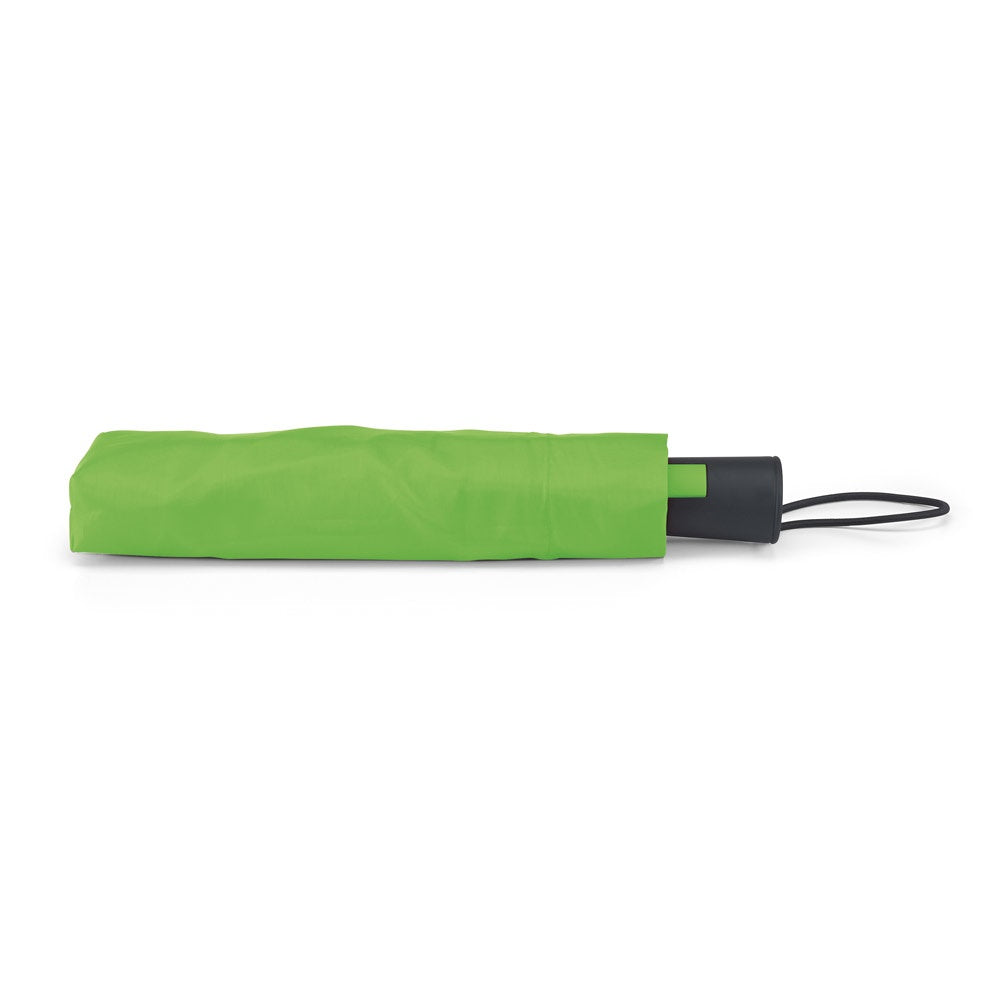 TOMAS promotional umbrella in light green (detail view) with custom logo branding