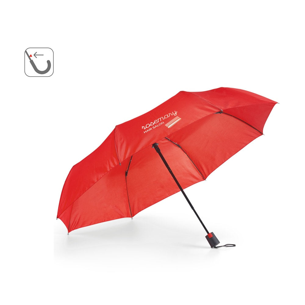 TOMAS promotional umbrella (complete set view) with custom logo branding