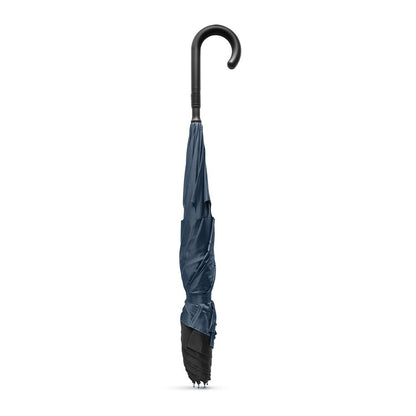ANGELA promotional umbrella in blue (detail view) with custom logo branding
