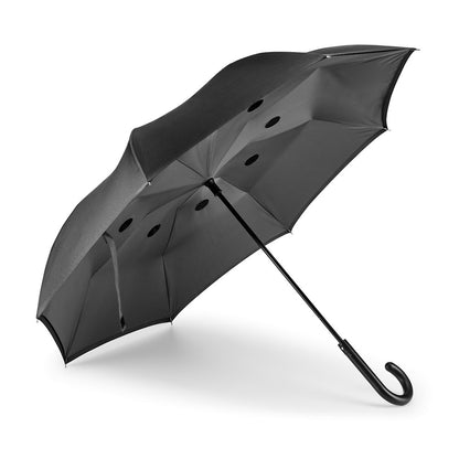 ANGELA promotional umbrella in grey with custom logo branding