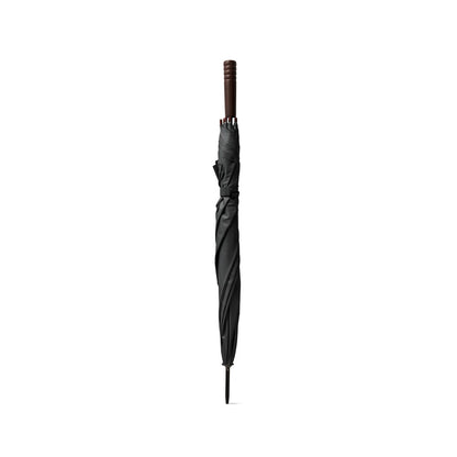 APOLO promotional umbrella in black (detail view) with custom logo branding