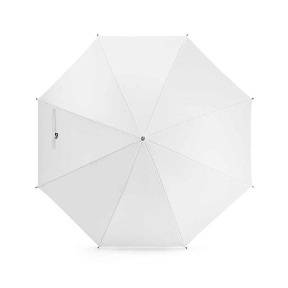 APOLO promotional umbrella in white (detail view) with custom logo branding