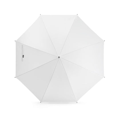APOLO promotional umbrella in white (detail view) with custom logo branding
