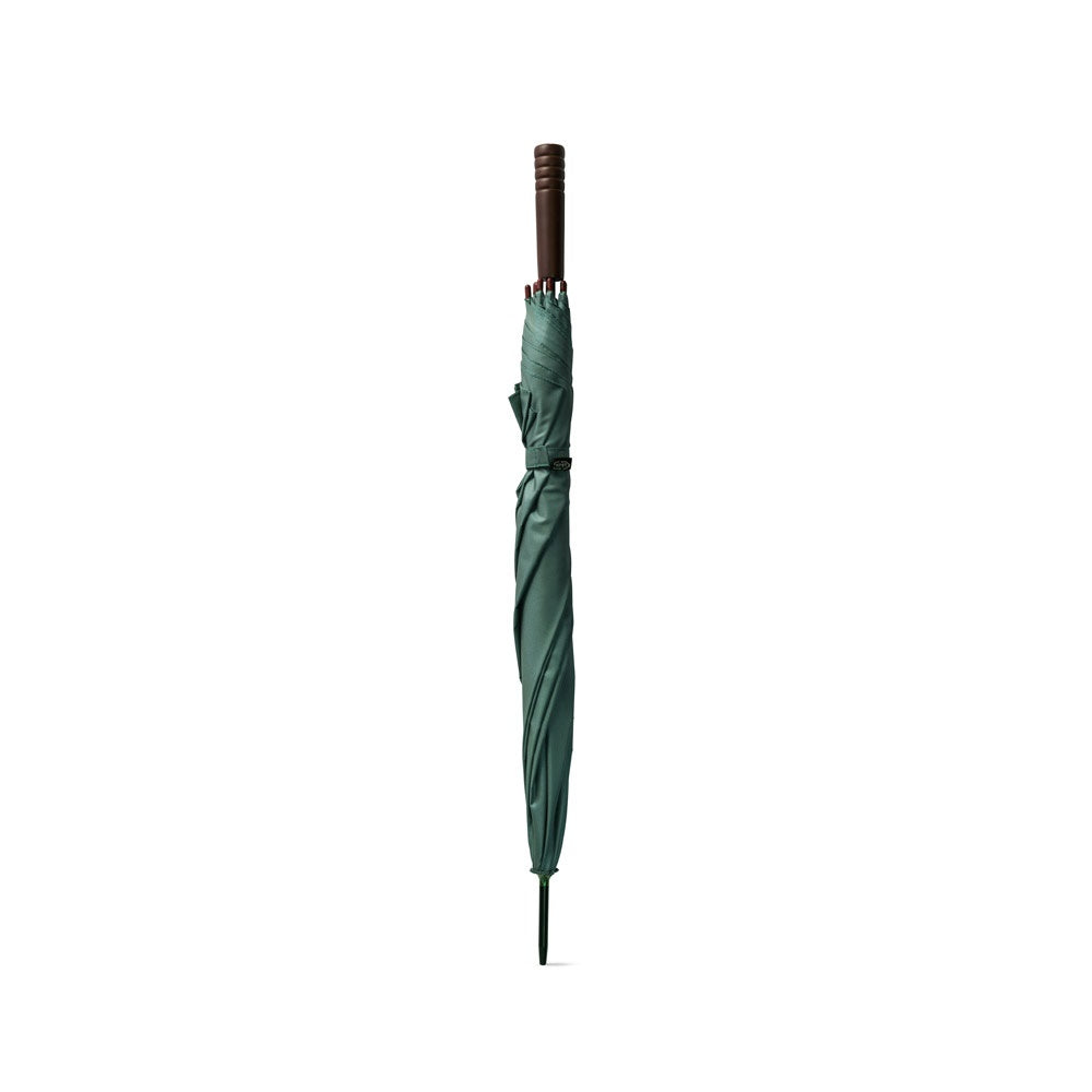 APOLO promotional umbrella in dark green (detail view) with custom logo branding