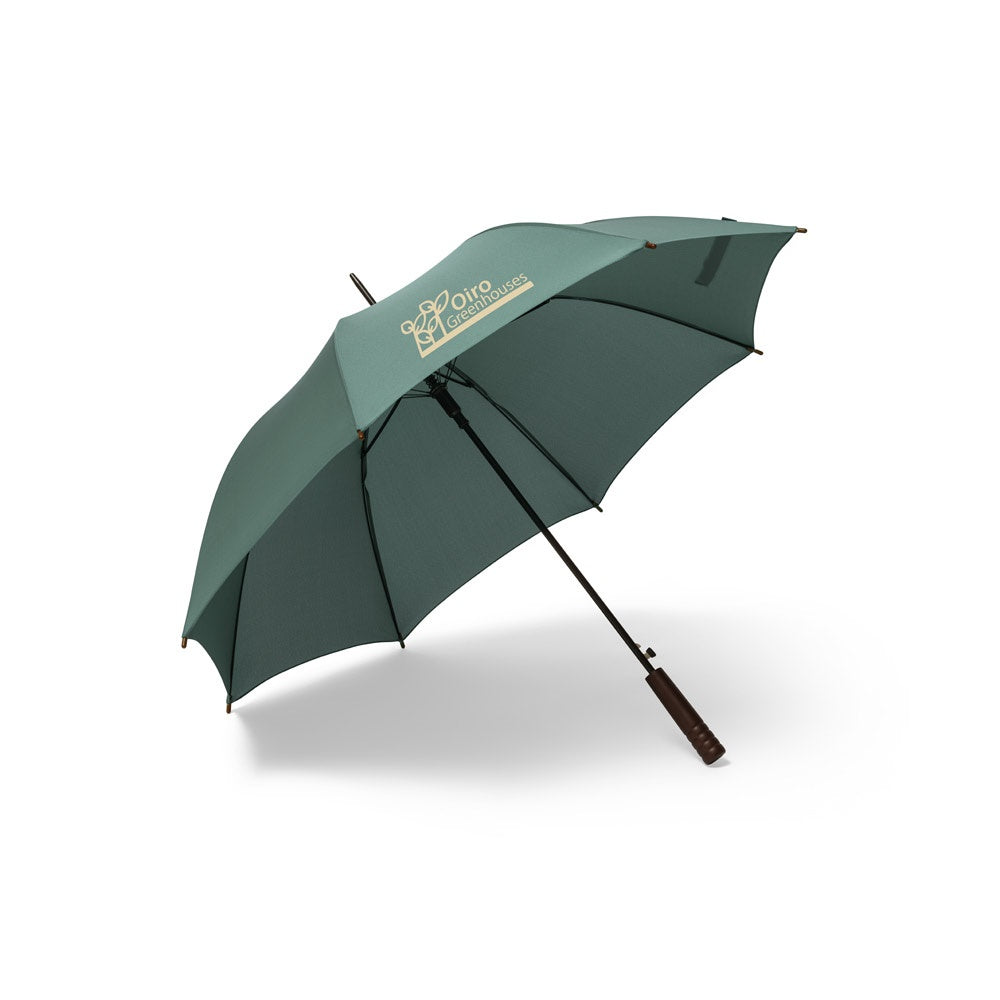 APOLO promotional umbrella in dark green with custom logo branding