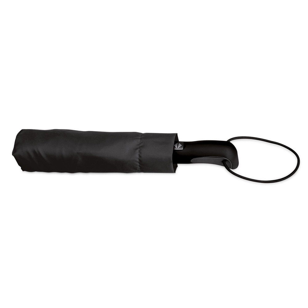 CAMPANELA promotional umbrella in black (detail view) with custom logo branding