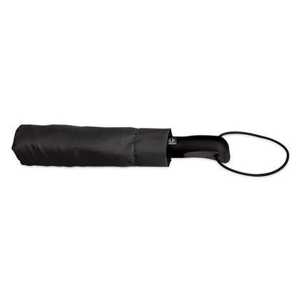 CAMPANELA promotional umbrella in black (detail view) with custom logo branding