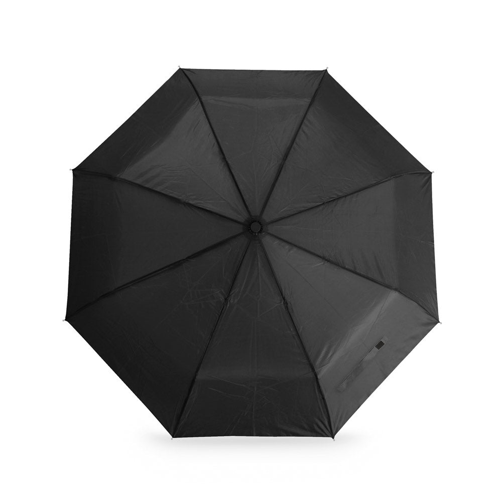 CAMPANELA promotional umbrella in black (detail view) with custom logo branding