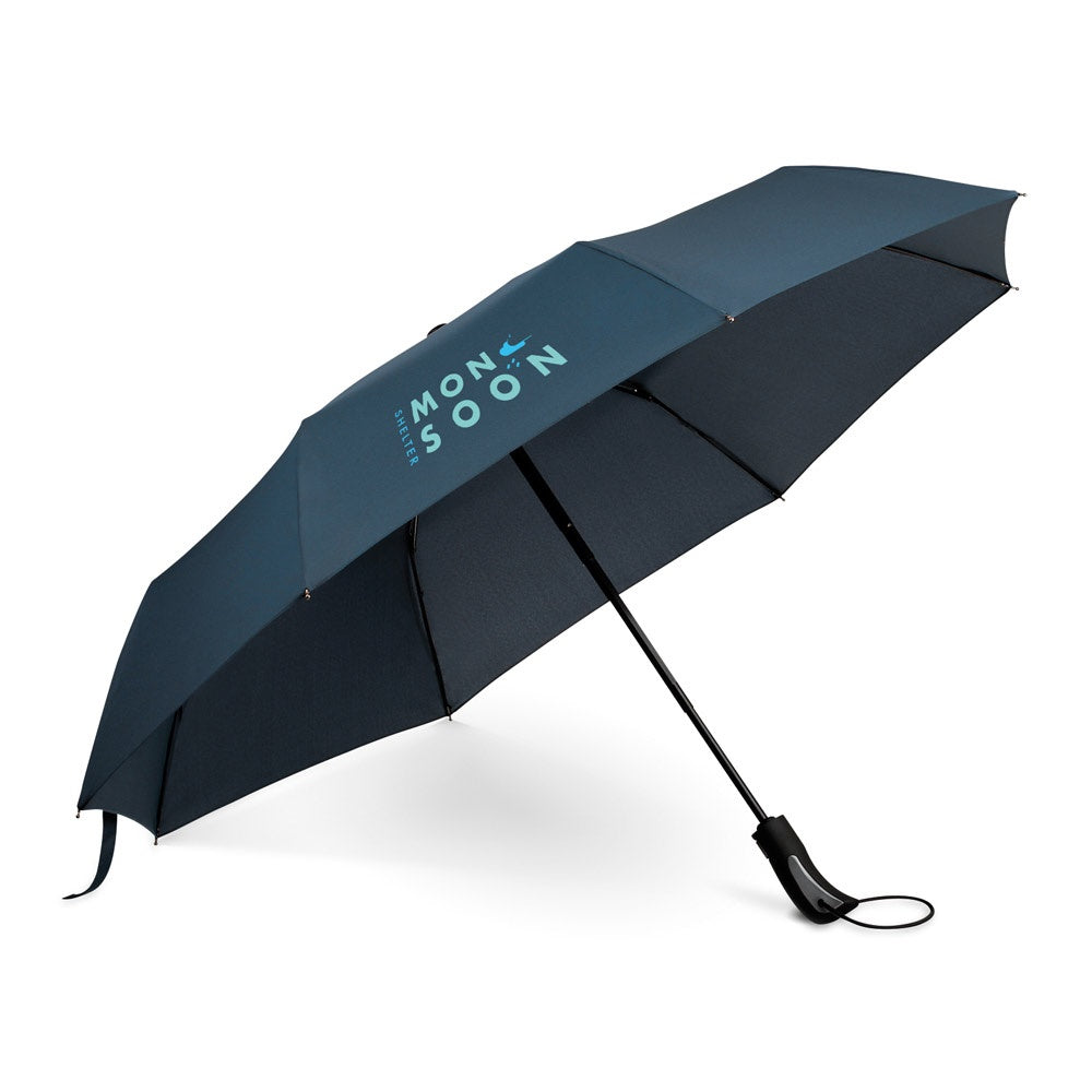 CAMPANELA promotional umbrella in blue with custom logo branding