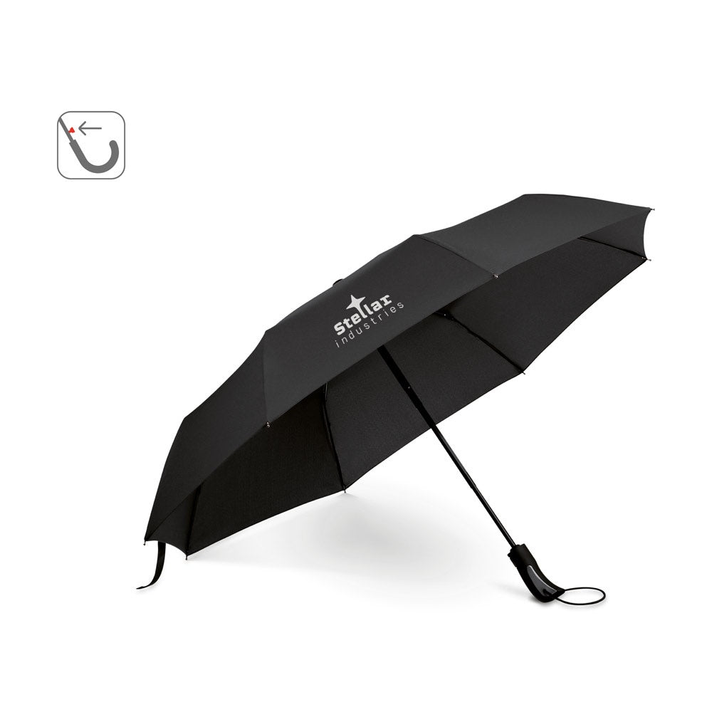 CAMPANELA promotional umbrella (complete set view) with custom logo branding