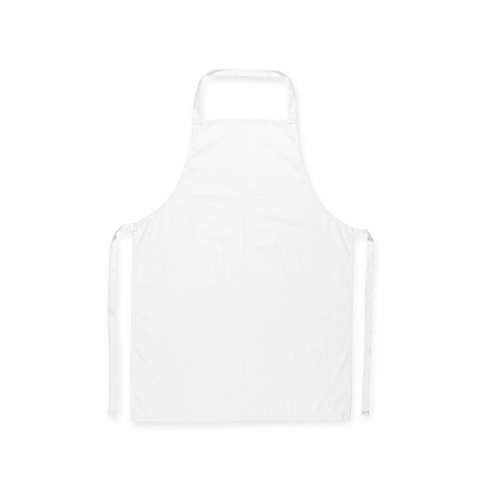 CUMIN promotional workwear garment in white (detail view) with custom logo branding