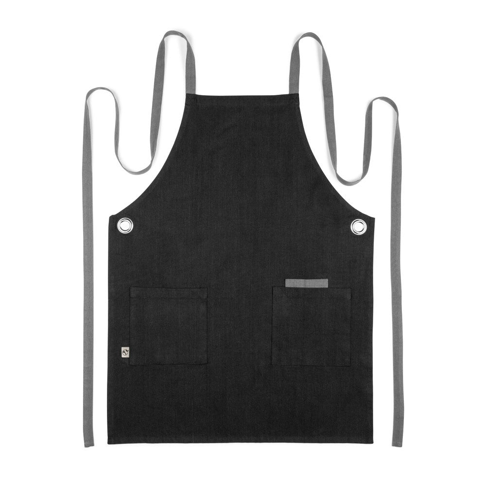 CARDAMOM promotional workwear garment in black (detail view) with custom logo branding
