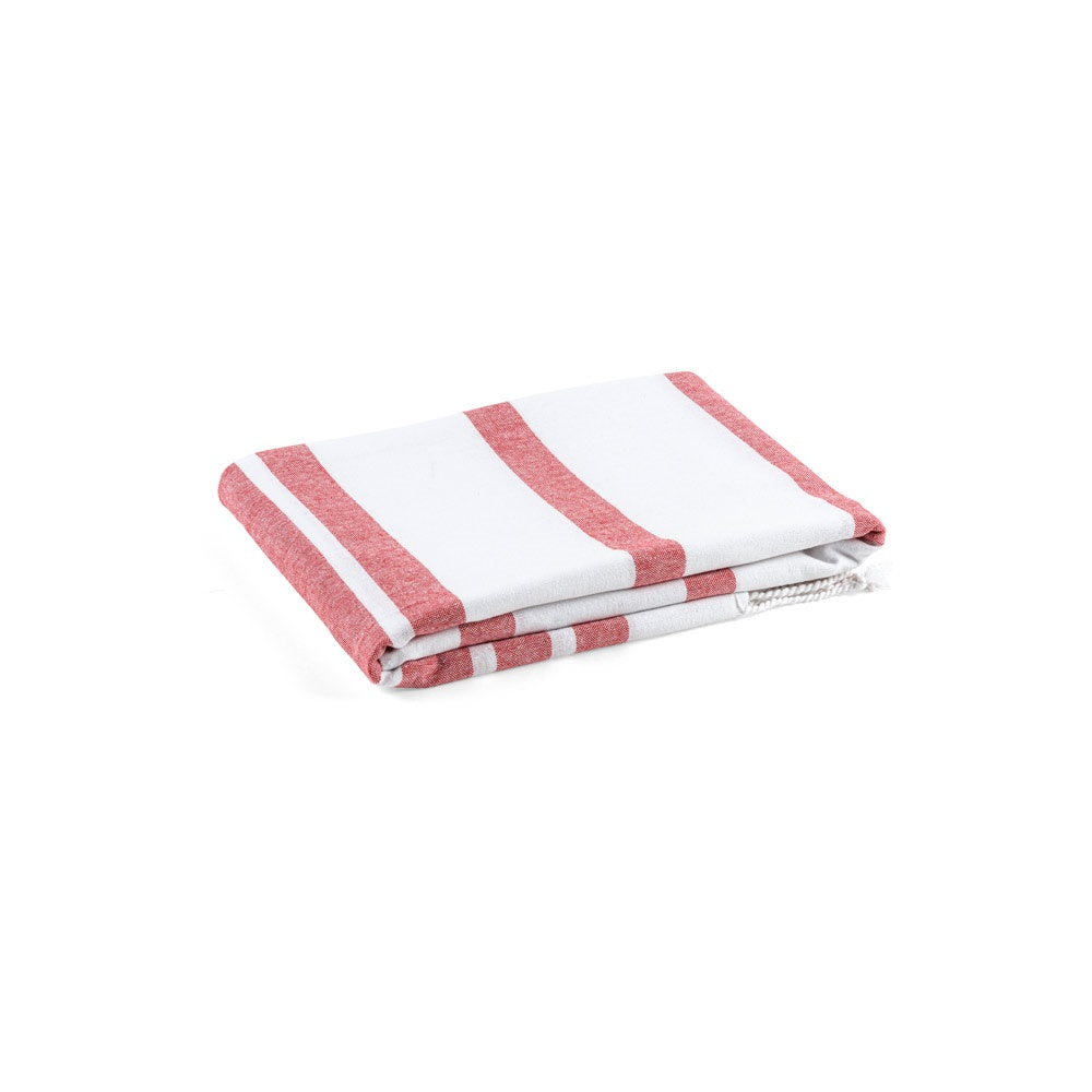 SARDENHA promotional travel accessory in red (detail view) with custom logo branding