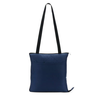 GRADY promotional home textile in blue (detail view) with custom logo branding