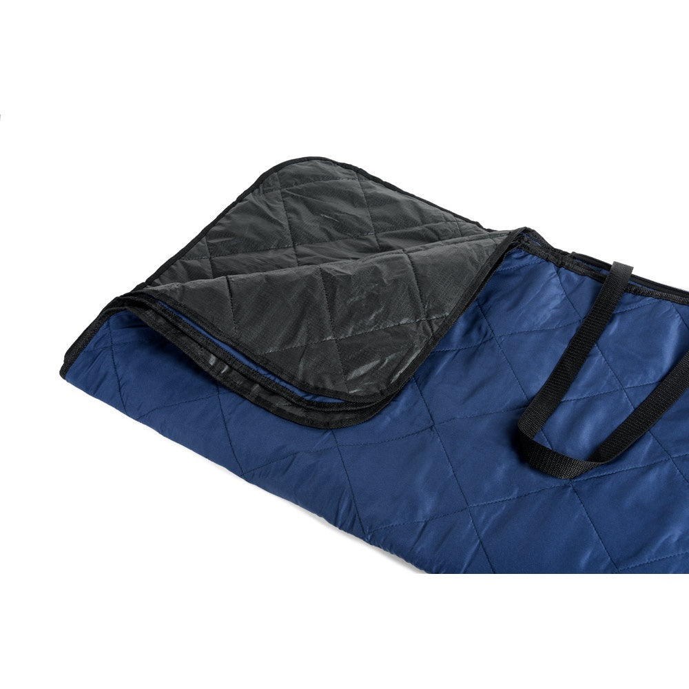 GRADY promotional home textile in blue (detail view) with custom logo branding