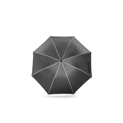 FINNLEY promotional umbrella in black (detail view) with custom logo branding