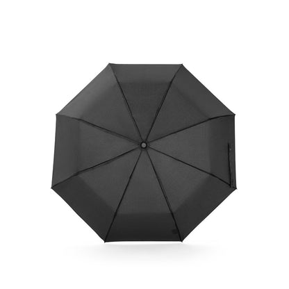 AIDEN promotional umbrella in black (detail view) with custom logo branding