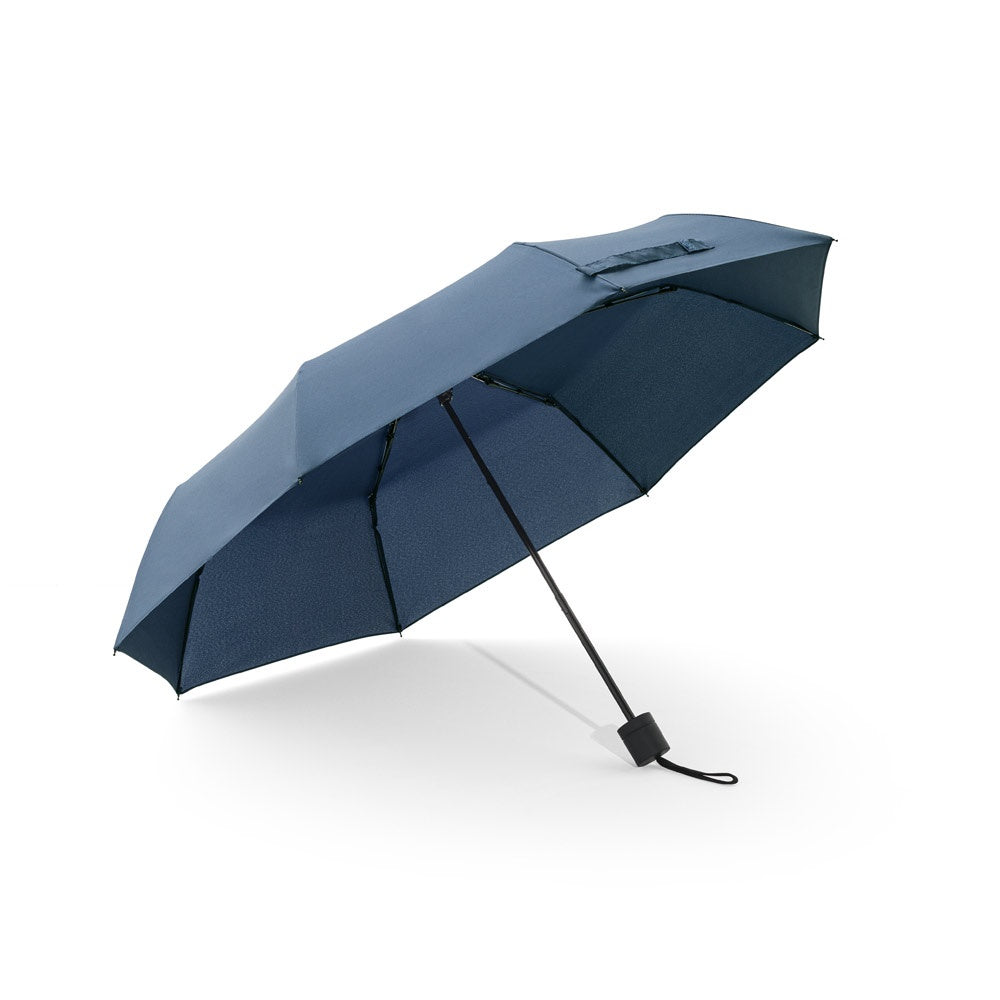 AIDEN promotional umbrella in blue with custom logo branding