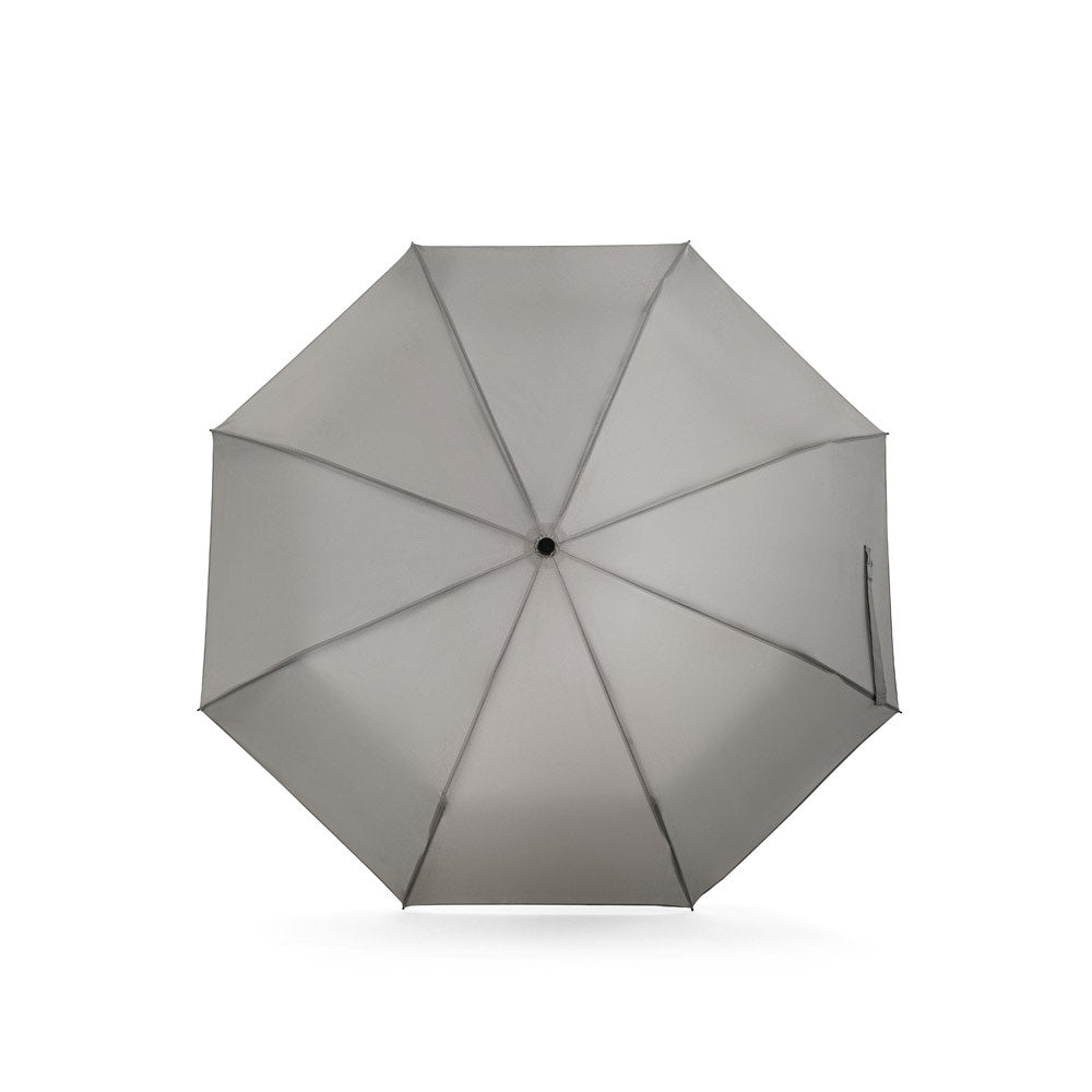 AIDEN promotional umbrella in light grey (detail view) with custom logo branding