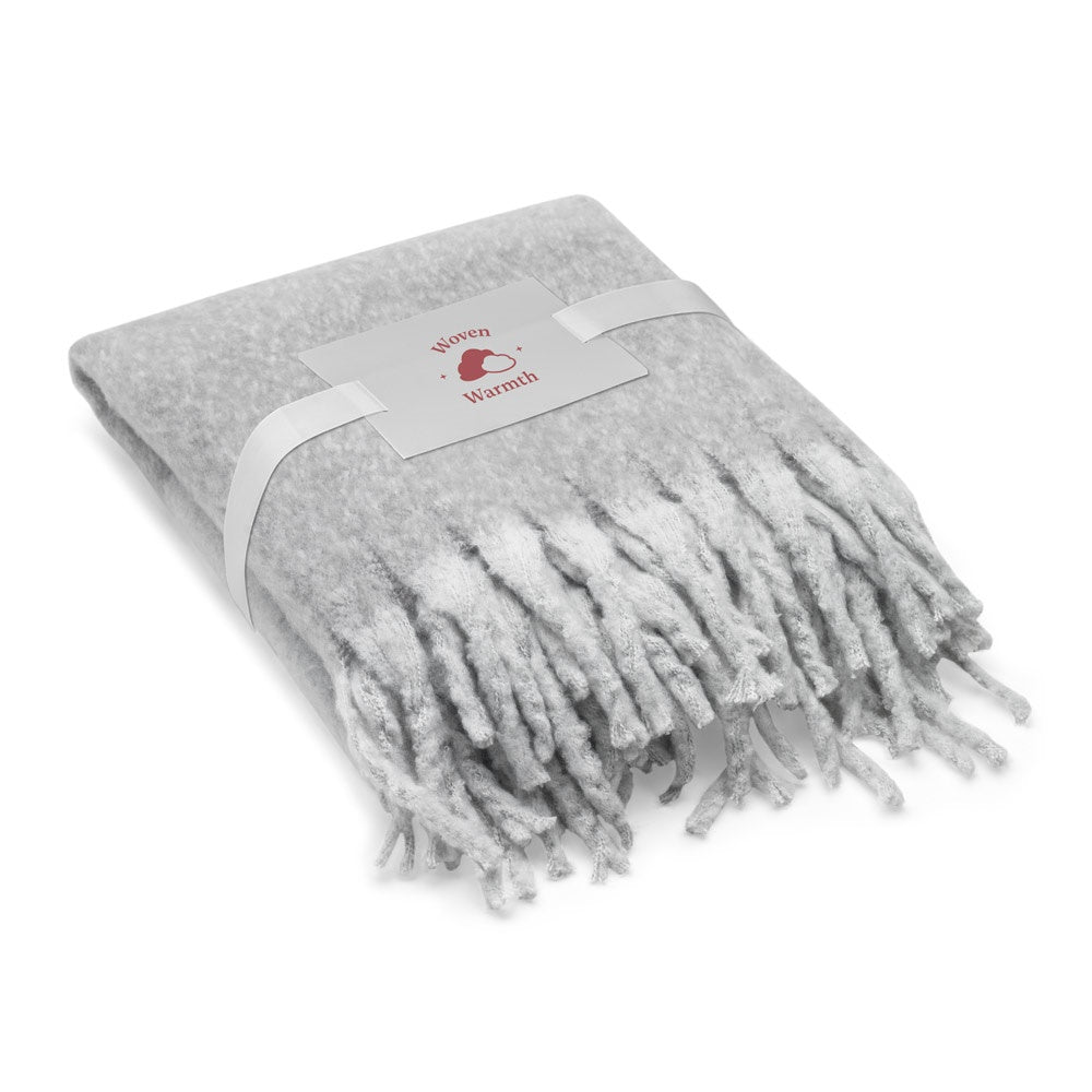 COMFY promotional home textile in grey with custom logo branding