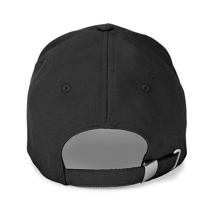 ASHTON promotional cap in black (detail view) with custom logo branding