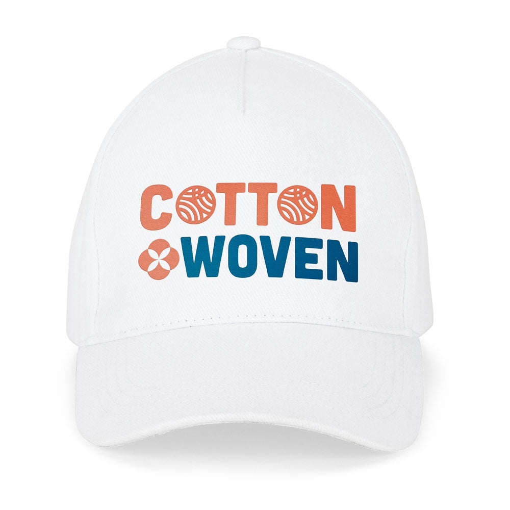 ASHTON promotional cap in white with custom logo branding