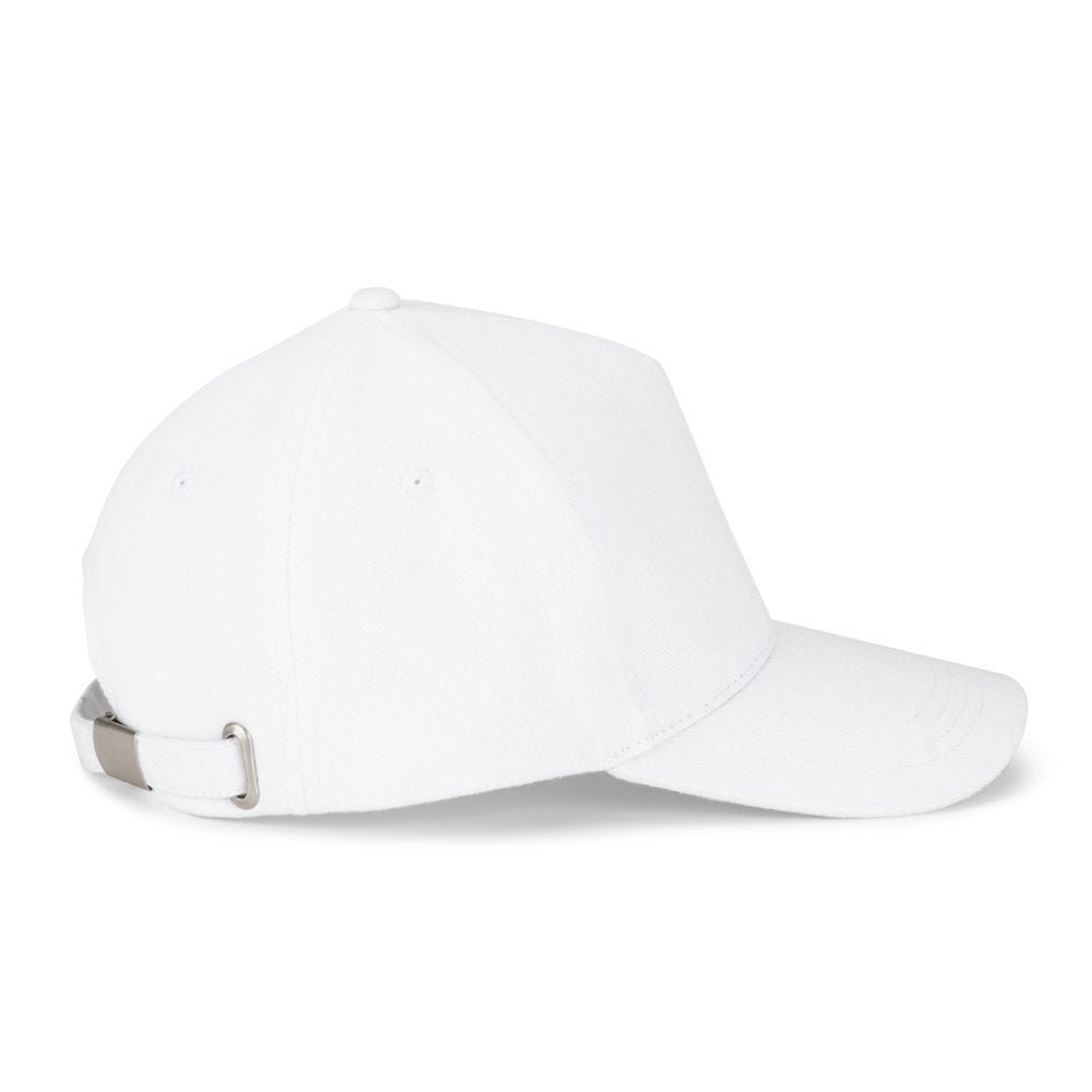 ASHTON promotional cap in white (detail view) with custom logo branding