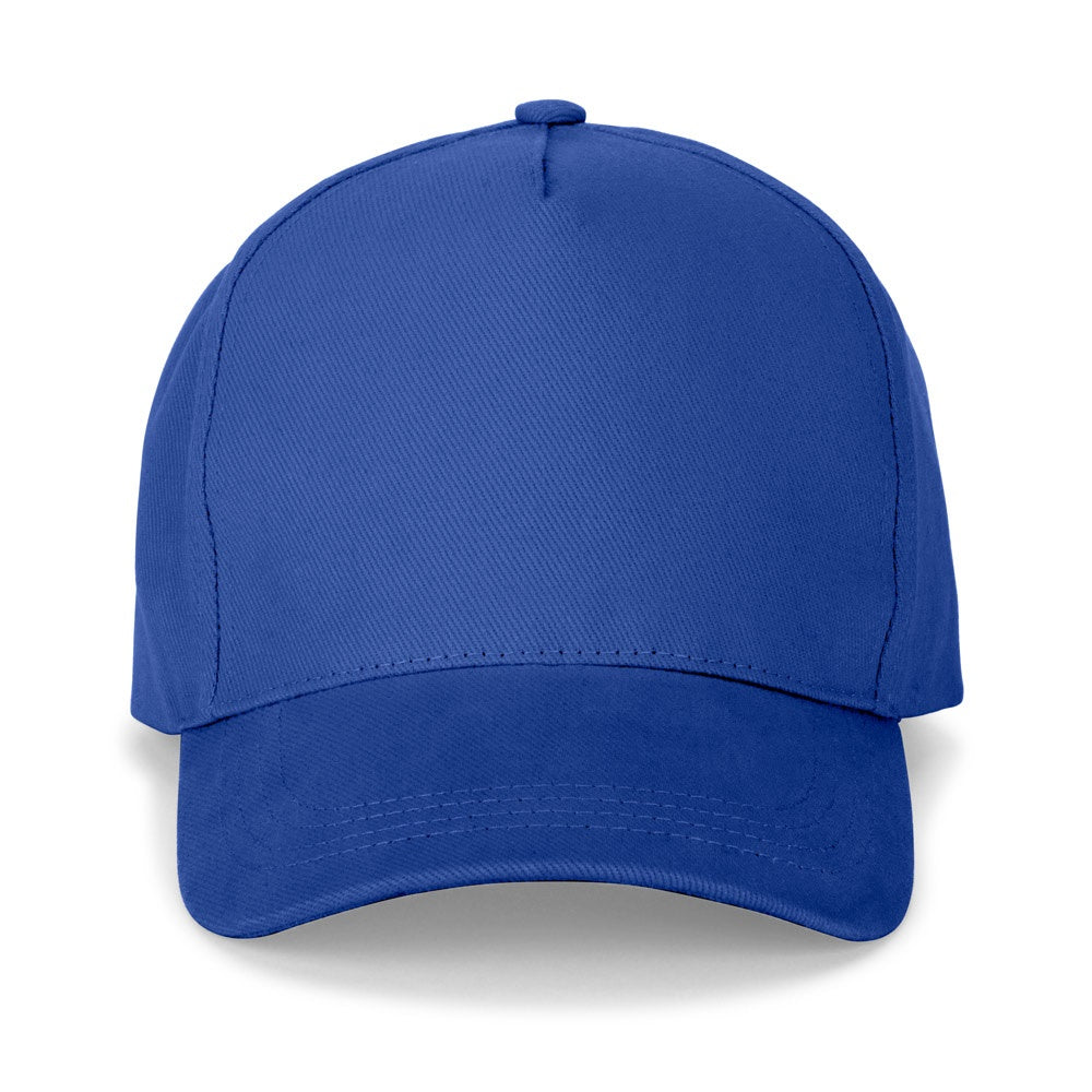 ASHTON promotional cap in royal blue (detail view) with custom logo branding