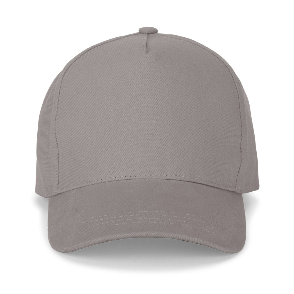ASHTON promotional cap in light grey (detail view) with custom logo branding