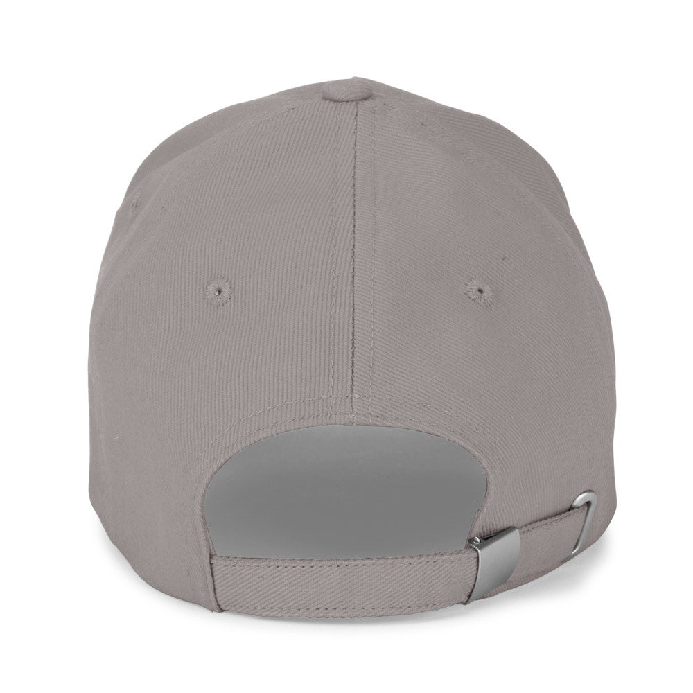 ASHTON promotional cap in light grey (detail view) with custom logo branding