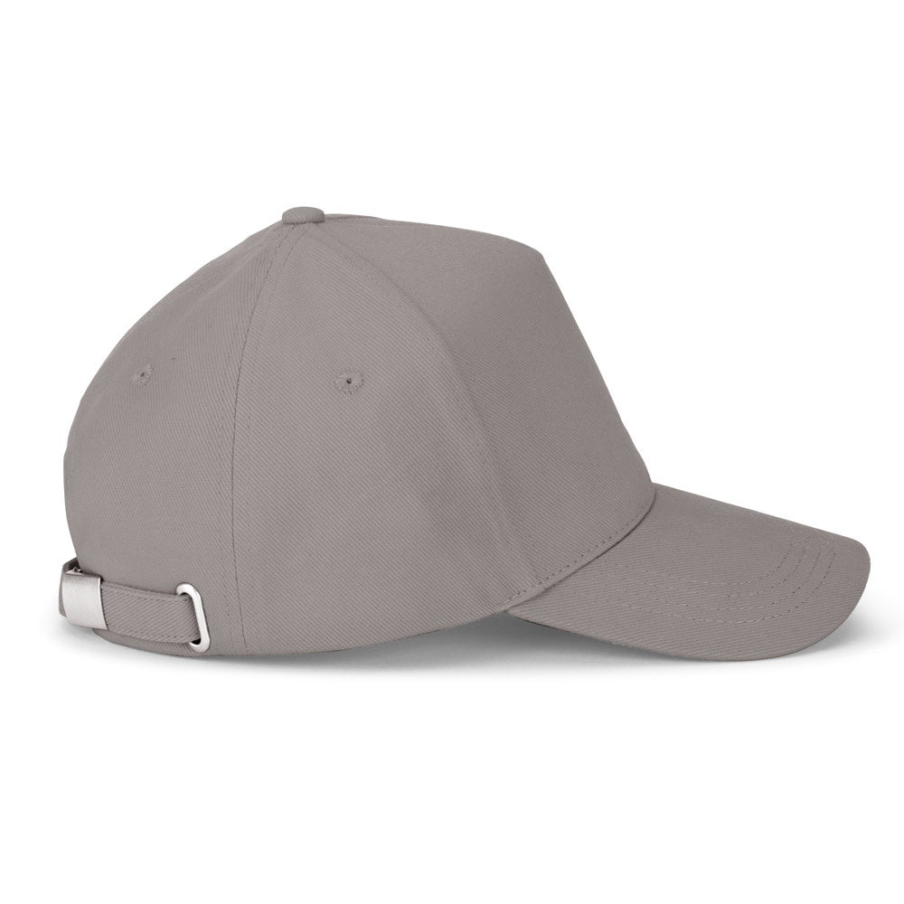 ASHTON promotional cap in light grey (detail view) with custom logo branding