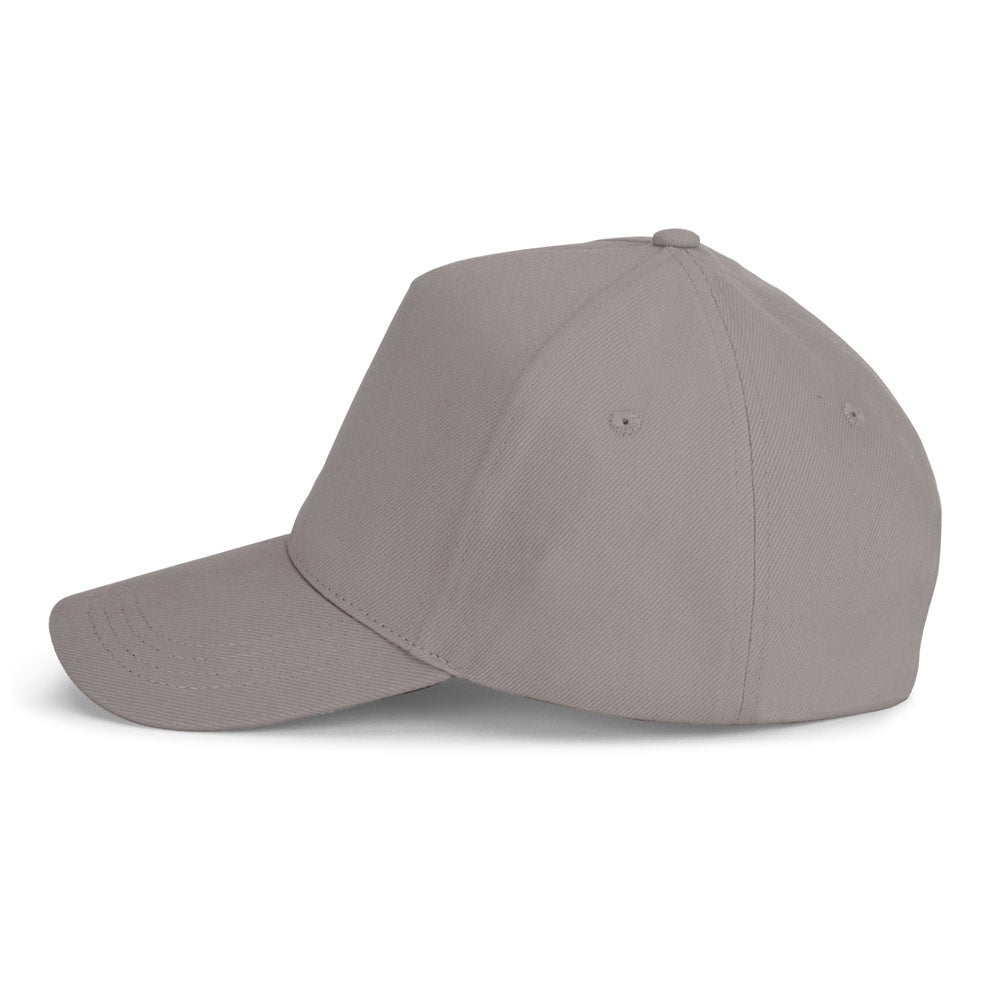 ASHTON promotional cap in light grey (detail view) with custom logo branding