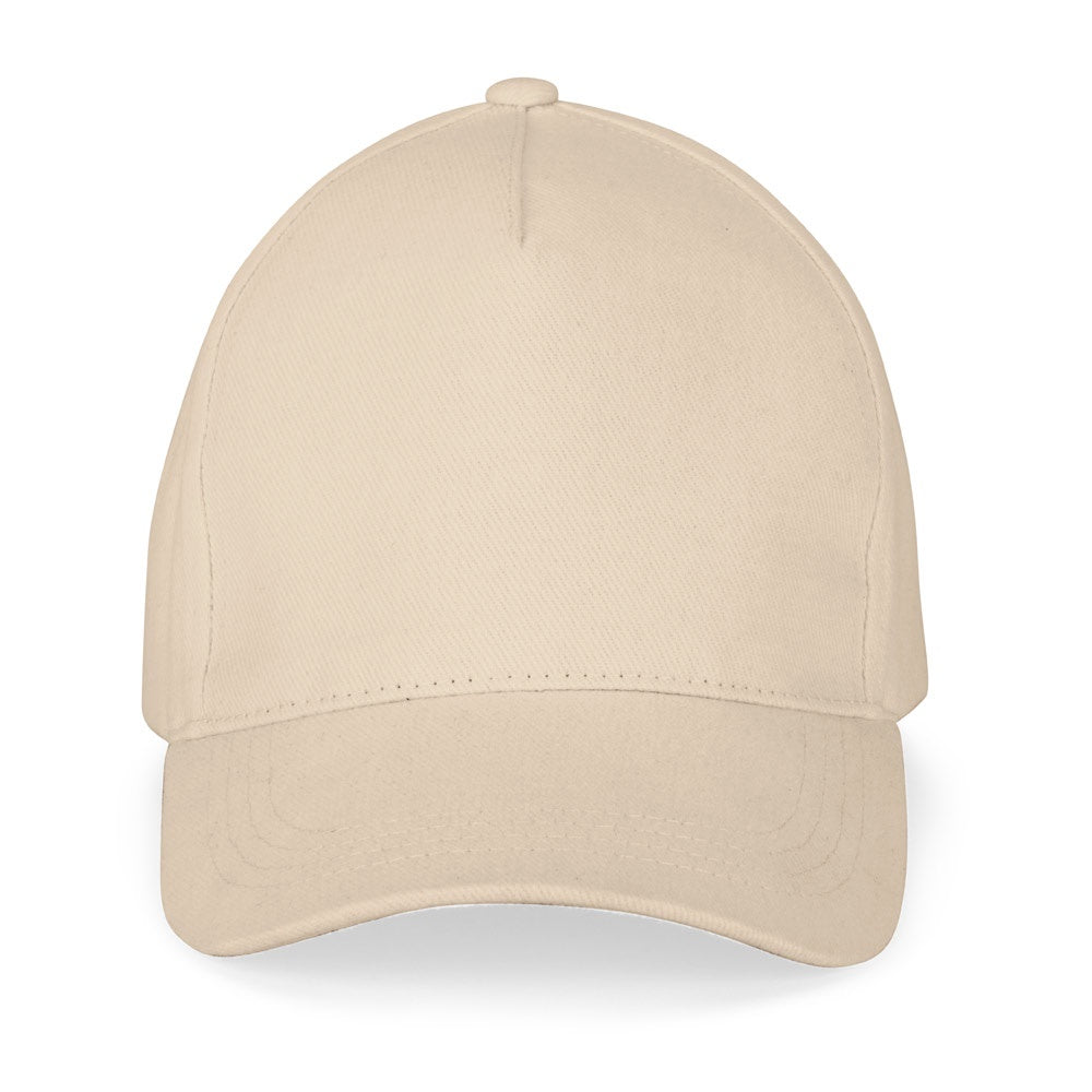 ASHTON promotional cap in beige (detail view) with custom logo branding