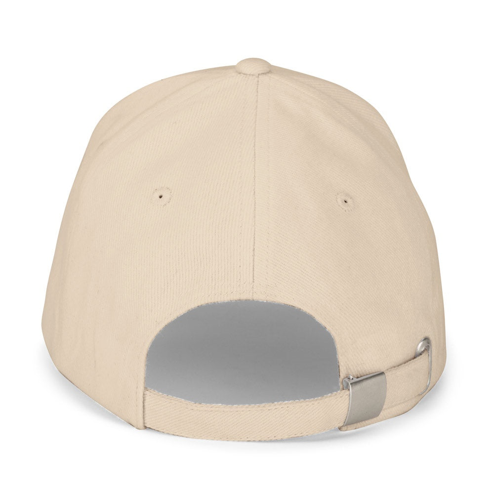 ASHTON promotional cap in beige (detail view) with custom logo branding