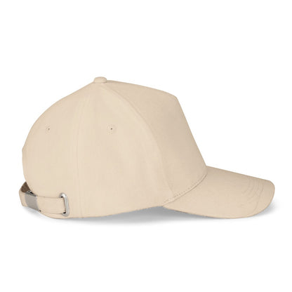 ASHTON promotional cap in beige (detail view) with custom logo branding