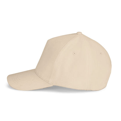 ASHTON promotional cap in beige (detail view) with custom logo branding