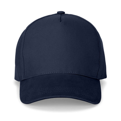 ASHTON promotional cap in navy blue (detail view) with custom logo branding