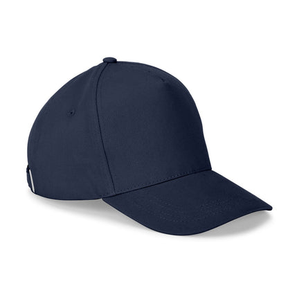 ASHTON promotional cap in navy blue with custom logo branding