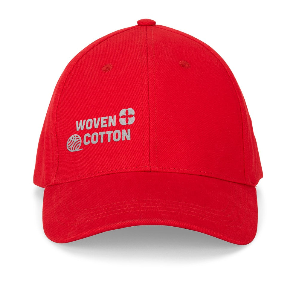 NATHAN promotional cap in red with custom logo branding