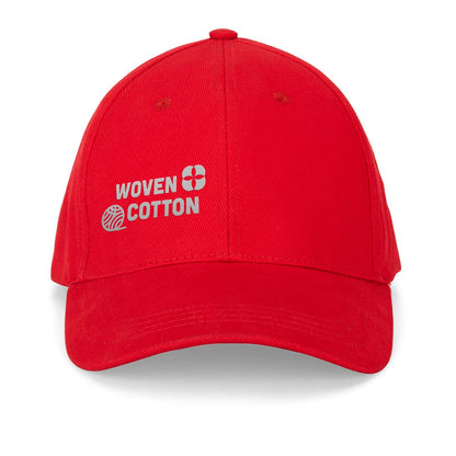 NATHAN promotional cap in red with custom logo branding