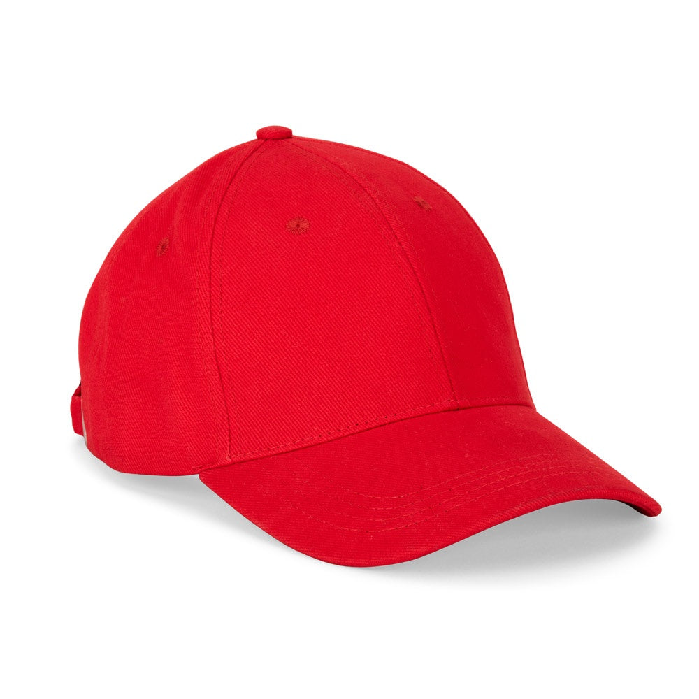 NATHAN promotional cap in red with custom logo branding