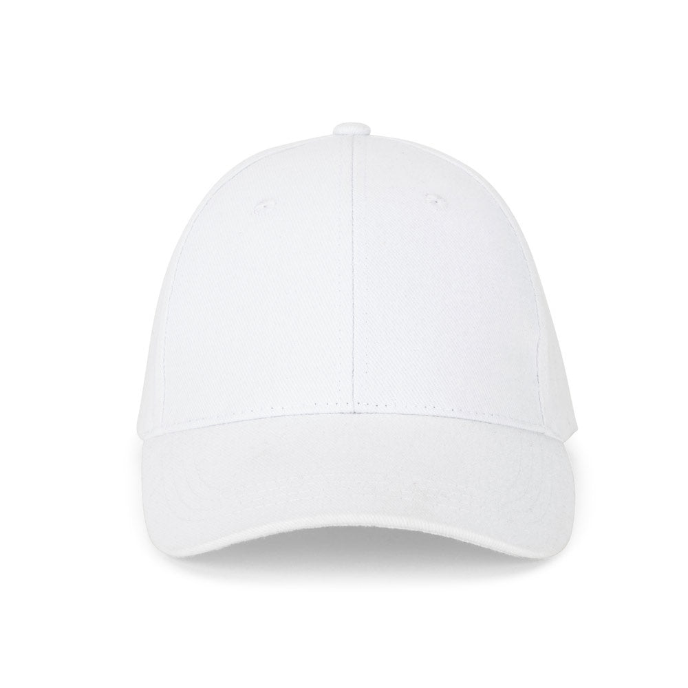 NATHAN promotional cap in white (detail view) with custom logo branding