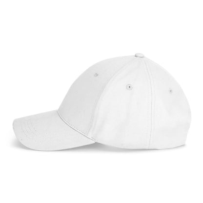 NATHAN promotional cap in white (detail view) with custom logo branding